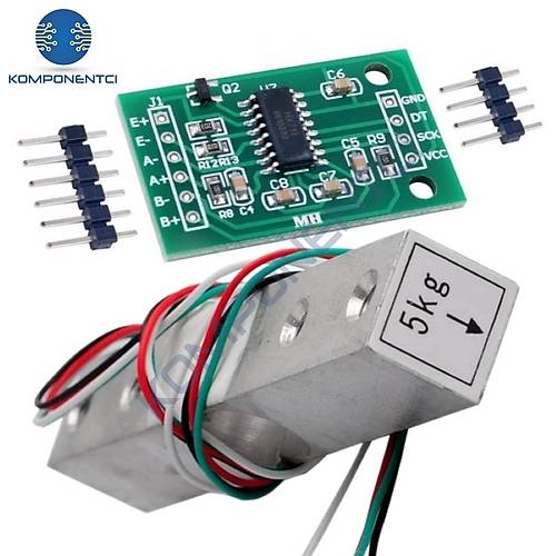 5kg Yük Hücresi + HX711 Modül Ağırlık Ölçüm Seti
