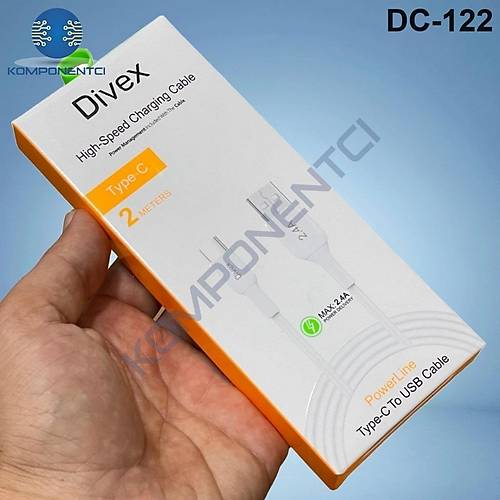 Divex 2.4A Type-C Hızlı Şarj Data Kablosu 2 Metre DC-122