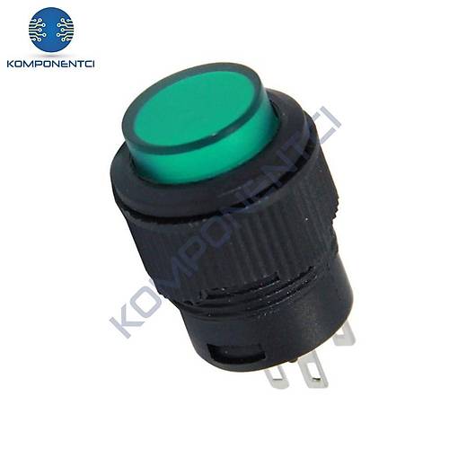 IC-180C 16mm Işıklı Buton Kalıcı Yeşil