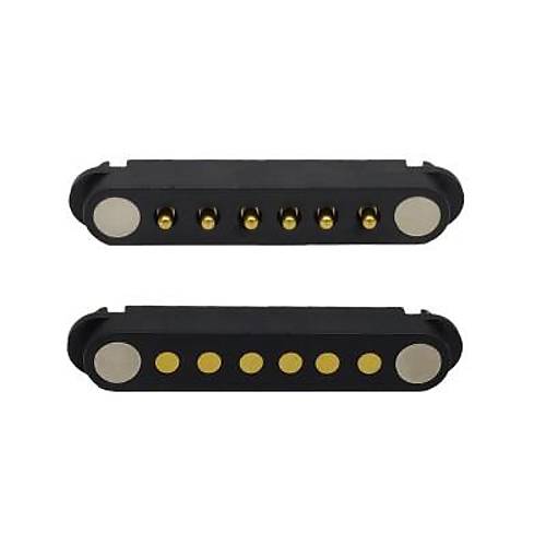 6-Pin 2.54mm Pogo Pin Manyetik Konnektör Takımı