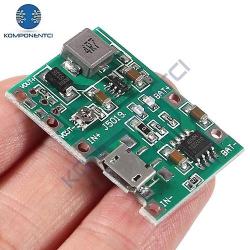 TP4056 Pil Şarj ve Voltaj Yükseltici 3.7V 4.2V Micro Usb