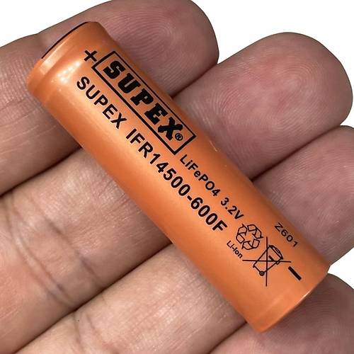 Supex IFR14500 3.2V 600mAh Li-ion Şarjlı Pil (Başsız)