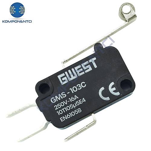 Gwest GMS-103C Uzun Kollu Metal Makaralı Mikro Switch 10A