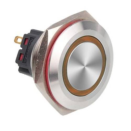 WD30B-P1Z-E 30mm Düz Anahtarlı Işıklı Metal Buton - Sarı