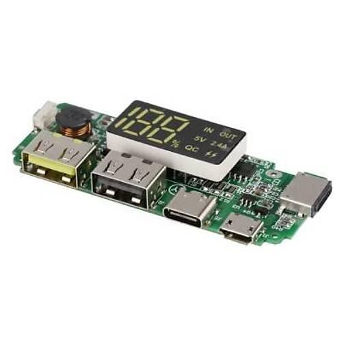 Çift USB 5V 2.4A Led'li Micro Type-C Powerbank Modülü