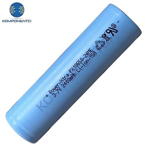 Power-Xtra PX18650-24ME 3.7V 2400 Mah Li-ion Şarjlı Pil 15A