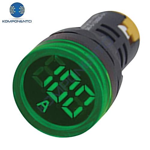 Gwest 22 AS-Y 22mm AD-116 Serisi Akım Trafolu Yeşil Ampermetre 0-100A