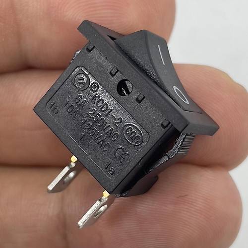 IC-124 Mini Işıksız Yaylı Anahtar 2P Off-Mom Siyah