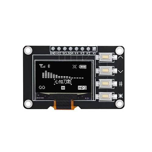 0.96" 128x64 4 Pin Butonlu OLED Grafik LCD Ekran I2C SSD1315 Beyaz