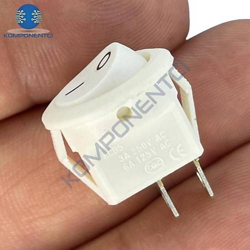 IC-134E Beyaz Yuvarlak Anahtar Işıksız On-Off 2P