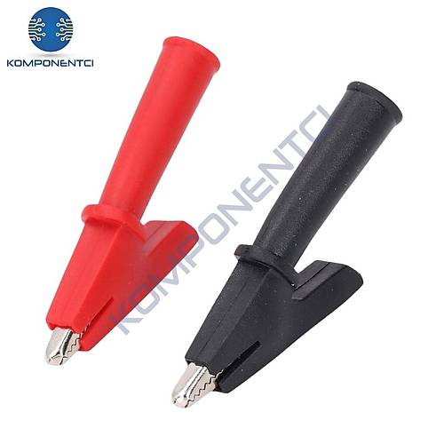 IC-243A 4mm Banana Jak Girişli Krokodil WD1096 Siyah Kırmızı Set