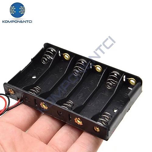 IC-234B AA Pil Yuvası 6'lı Yan Yana