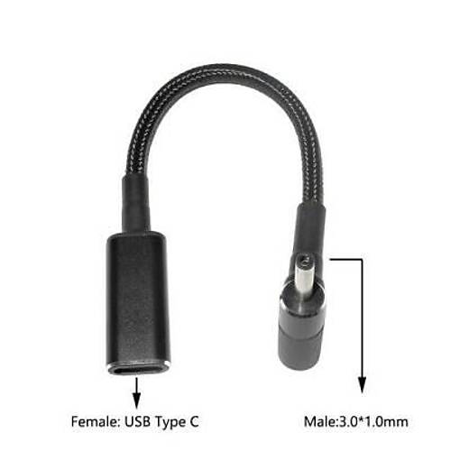Dişi Type C - Erkek 3.0x1.1mm Jack Dönüştürücü Kablo Tip-C to 3011