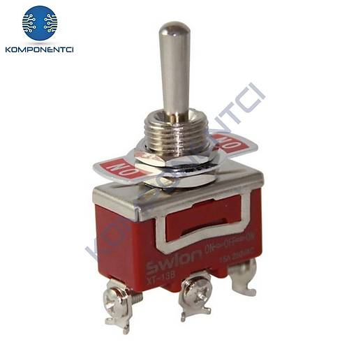 IC-153S Toggle Switch Büyük Boy Vidalı 3P 12mm 15A On-Off-On
