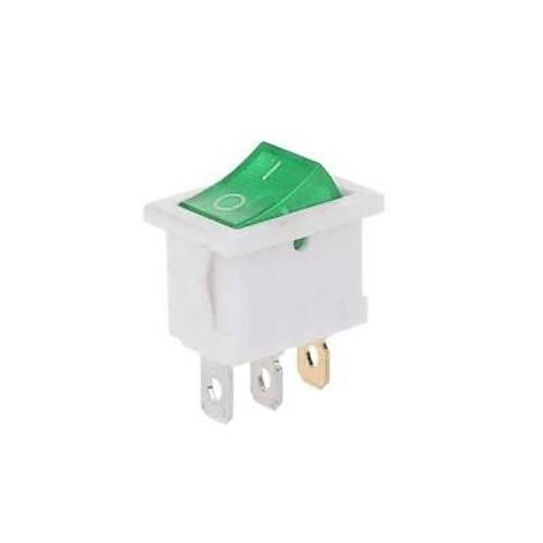 KCD1 Beyaz Yeşil Işıklı On/Off Anahtar 3 Pin