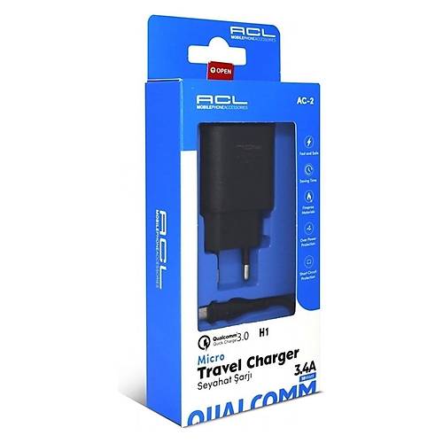ACL H1 3.4A 18Watt Q.C 3.0 1xUSB-A 1mt Mikro Kablolu Şarj