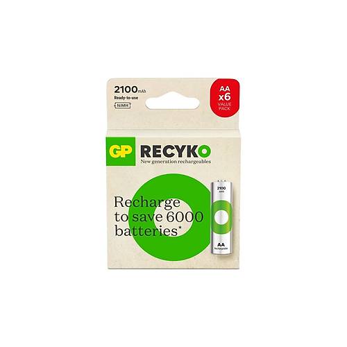GP Recyko GP2100 2000 mAh 4+2 Şarjlı AA Kalem Pil