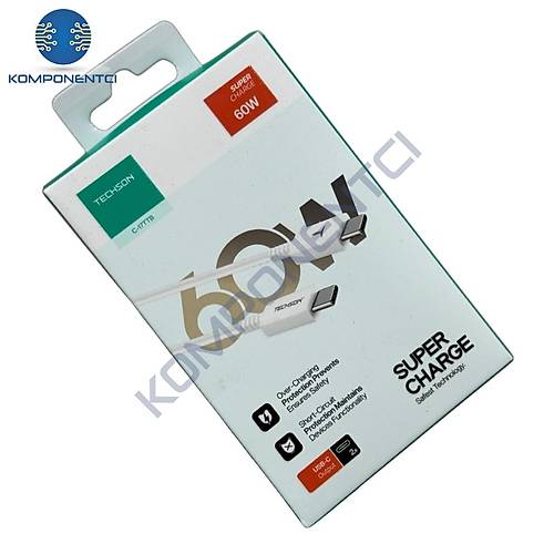 TECHSON 60W Type-C Süper Hızlı Şarj Kablosu 3.0A 1m C-17TTB