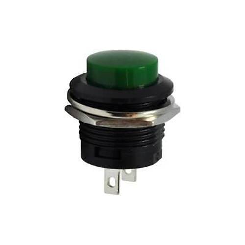 R13-507 16mm Yaylı Push Buton - Yeşil