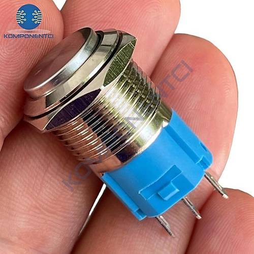 E64 16mm Metal Kalıcılı Buton Çıkık Kafa Ledsiz 1NO/1NC