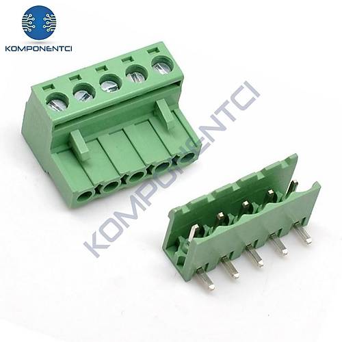 5 Pin 5.08mm Geçmeli 90C Takım Klemens