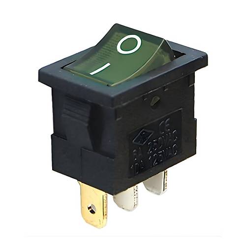 KCD1-1 Yeşil Işıklı On/Off Anahtar 3 Pin