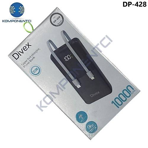 Divex 10000 mAh Powerbank 22.5W 2 Kablo Çıkışlı DP-428