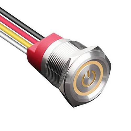 WD22T-P2-EC 22mm Dokunmatik Touch Metal Buton - Sarı