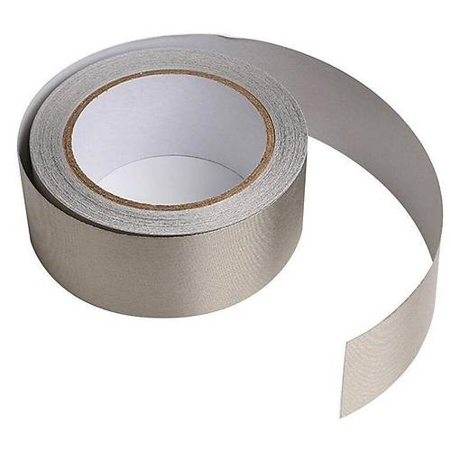 20 Metre Gümüş İletken Gri Kumaş Bant 10mm