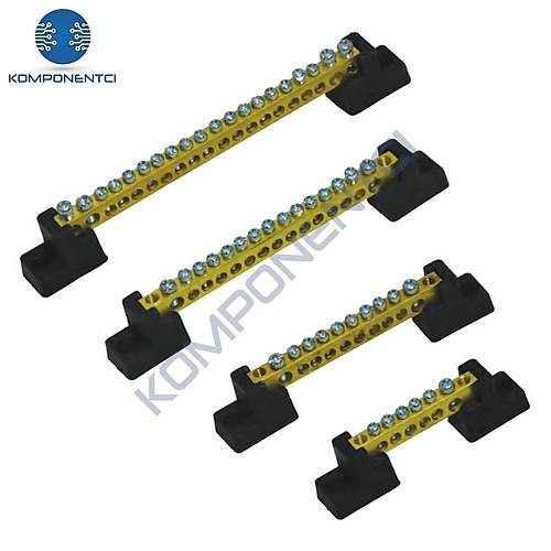 Delikli Pano Topraklama Klemensi Ayaklı PTK5010 2+4 6,5 x 9 mm 20 Adet