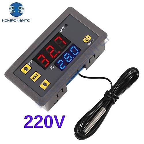 W3230 220V AC Röle Çıkışlı Dijital Termostat Sıcaklık Kontrol Cihazı