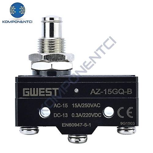 Gwest AZ-15GQ-B Kalın Kısa Metal Pimli Mikro Switch 15A 1NO + 1NC