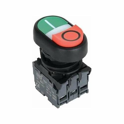 ISP-AW84M5 220V Ledli Çift Yaylı ikiz Buton