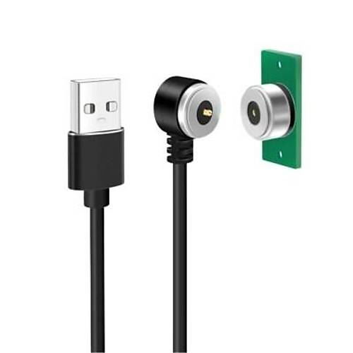 2-Pin 10mm 90C Kablolu PCB'li Pogo Pin Manyetik Konnektör Takımı - USB Soketli