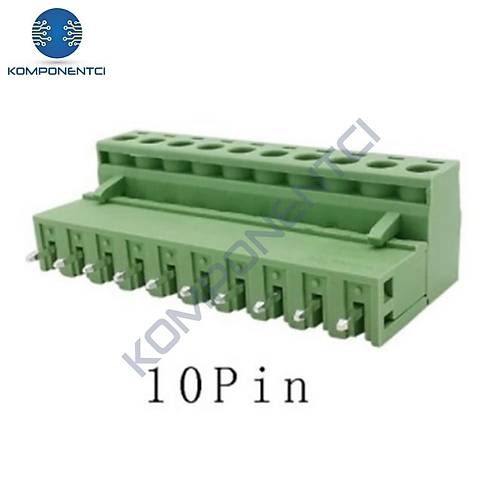10 Pin 5.08mm Geçmeli 180C Takım Klemens