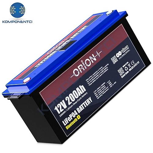 Orion Akü LifePo4 12200B 12V 200aH Bluetooth Ekranlı