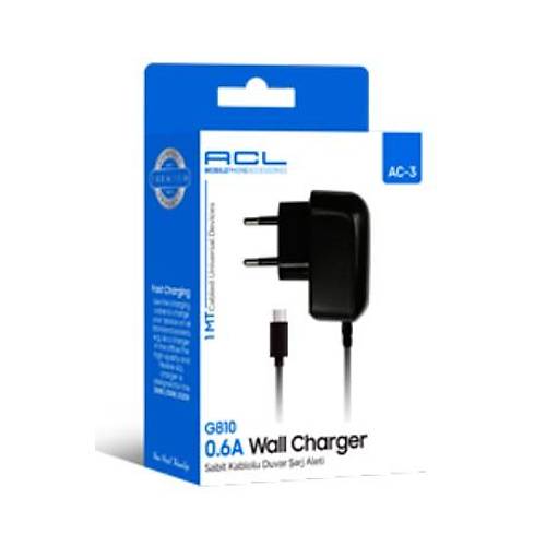 ACL AC-3 G810 0.6A 1mt Mikro Uçlu Sabit Kablolu Şarj Aleti