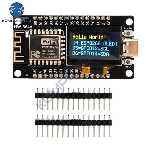 NodeMCU ESP8266 0.96 Inch OLED Wifi Geliştirme Kartı Type-C