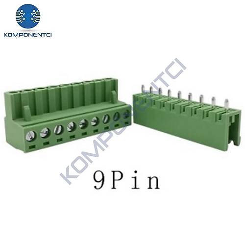 9 Pin 5.08mm Geçmeli 180C Takım Klemens