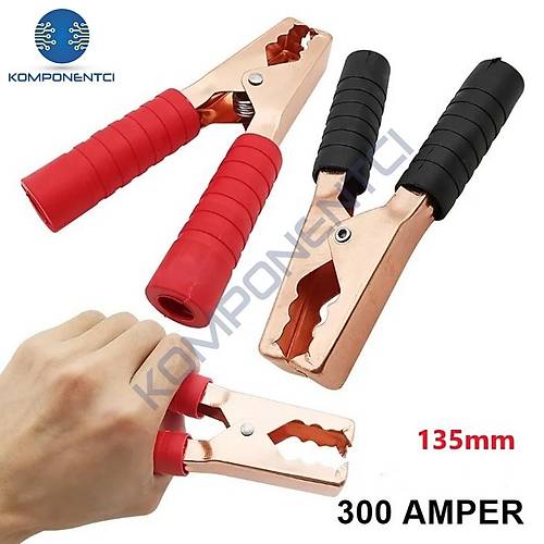 IC-245C Akü Maşası 135mm 300A 2 Adet Set (Kırmızı-Siyah)