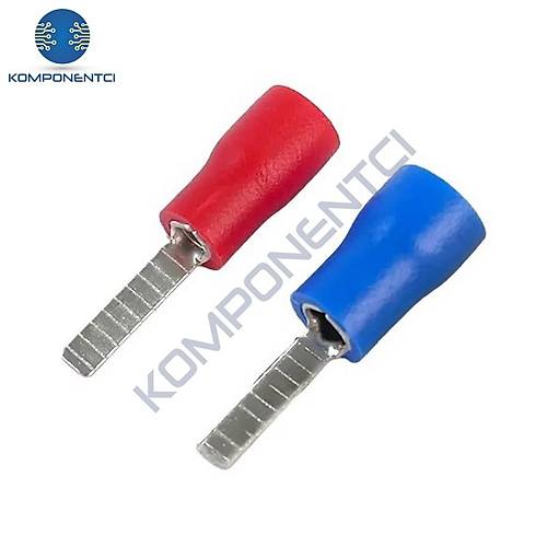BIK-101 0.5-1.5mm2 Bıçak Tip Kablo Ucu Terminal Kırmızı 100 Adet
