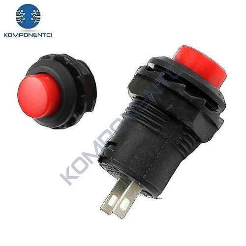 IC-191C (IC-186D) Buton Plastik Yaylı 12mm 2P DS-227 Kırmızı