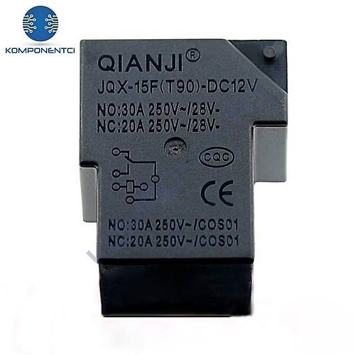 Qianji 12V 30A T90 Güç Rölesi 5 Pin JQX-15F(T90)