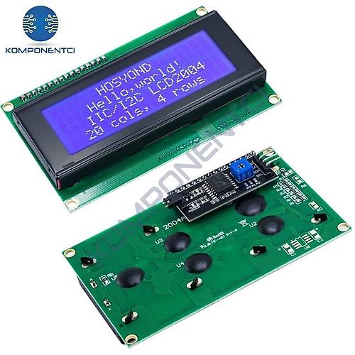 4x20 Mavi LCD Ekran I2C Bağlantılı 20x4 Display Blue