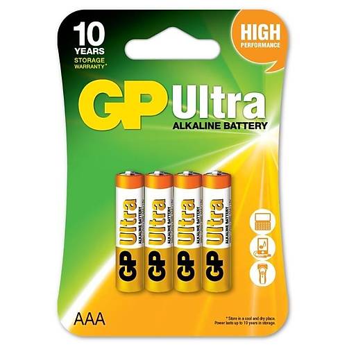 GP LR03 1.5V Ultra Alkalin AAA İnce Kalem Pil 4'lü