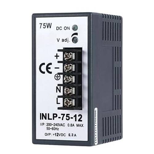 INLP-75-12 - 75W 12VDC 6.3A Raya Montajlı Güç Kaynağı