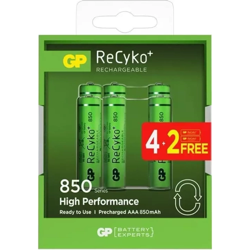 GP Recyko 850 Serisi AAA Şarjlı Pil 4+2