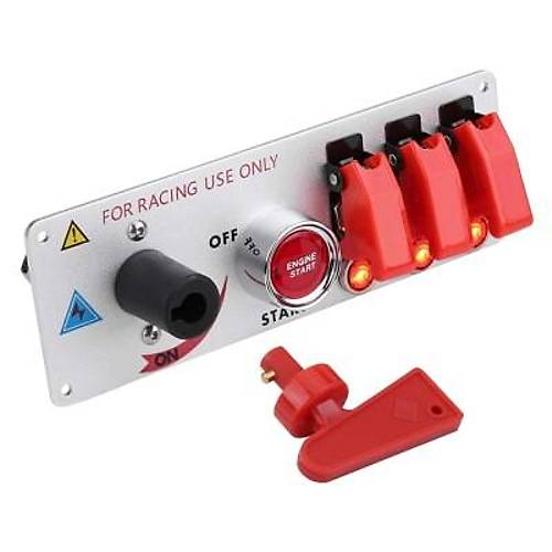 3'lü ON-OFF Toggle Switch Panel - Motor Start Butonlu ve Kontak Anahtarlı