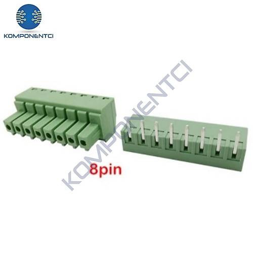 8 Pin 3.81mm Geçmeli 90C Takım Klemens