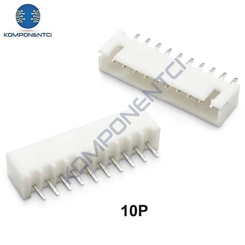 10 Pin JST-XH 2.54 Düz Tunik Konnektör Erkek